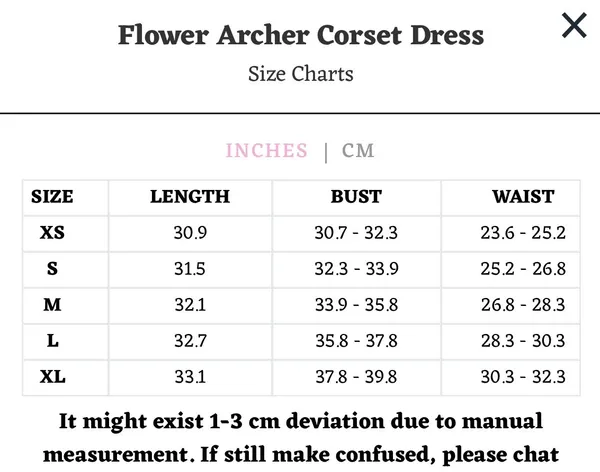 NEW LaceMade Flower Archer Corset Dress Size XL - Image 10