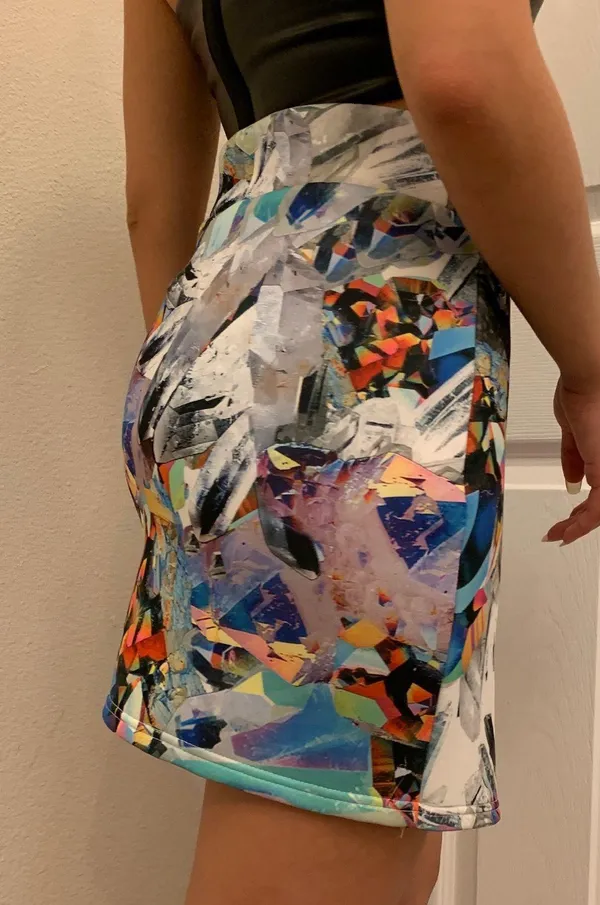 Jaded London Crystal Cyberwave Asymmetrical Skirt - Image 4