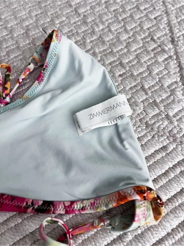 Zimmermann Mint Floral And Birds Side Tie Woman’s Bikini Bottoms size 2-4 - Image 9