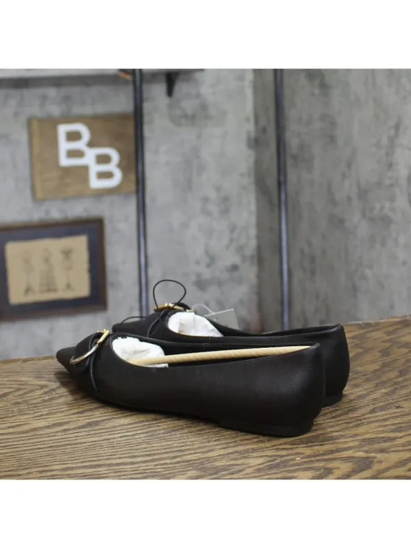 NWT A New Day Valentina Pointed Toe Buckle Ballet Flats 94462478 Black 6.5M - Image 3