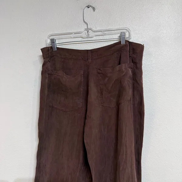 Zara Brown Lyocell Wide Leg Pants Sz 10 - Image 7