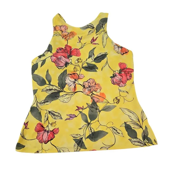 Athleta Yellow Iris Floral Concious Racerback Yoga Tank Top Size: S‎ - Image 2