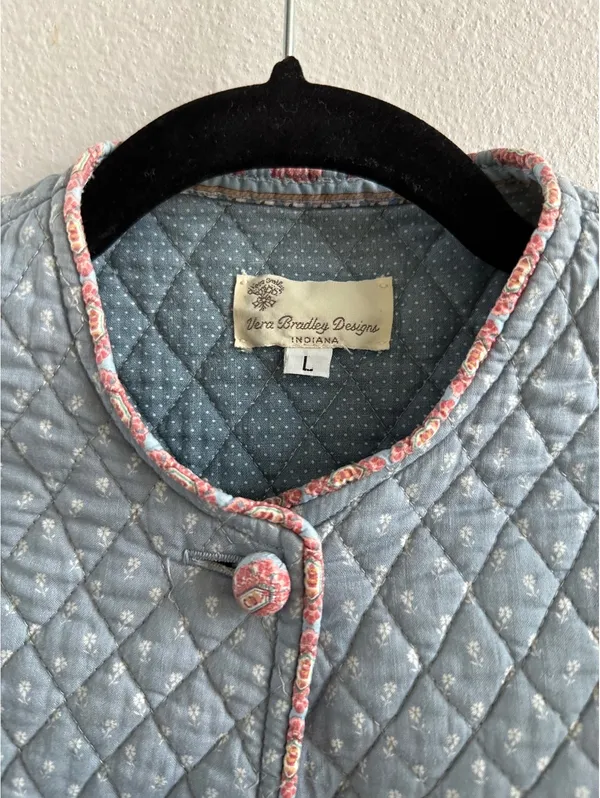 VTG 80s Vera Bradley Indiana Quilted Crop Jacket size Large - Image 4