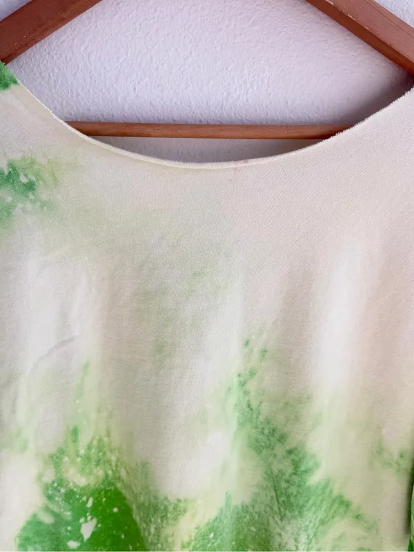 Bleached grunge off the shoulder tee Green Size XL - Image 8