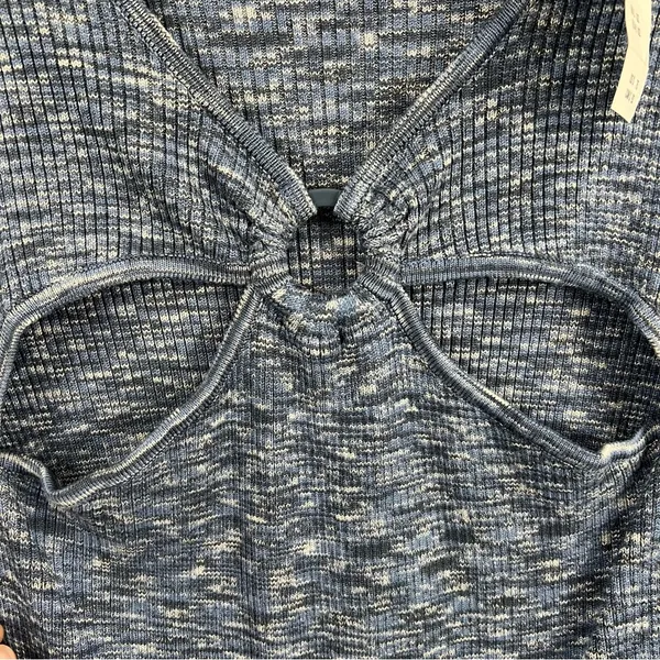 Abercrombie & Fitch NWT blue knit O-Ring Cutout Sweater Bodysuit size XL - Image 4