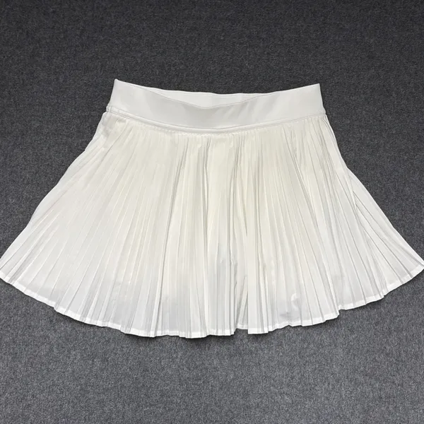 Lululemon Tiered Pleats Tennis Skirt Sz 4 White High Rise Skorts Athletic Shorts - Image 5