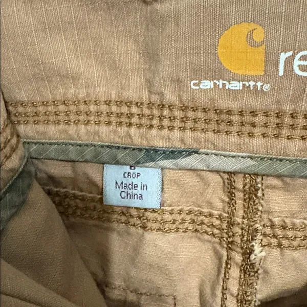 Carhartt Tan Relaxed Fit Capri Pants Ripstop 100% Cotton Farmcore SZ 6 - Image 3