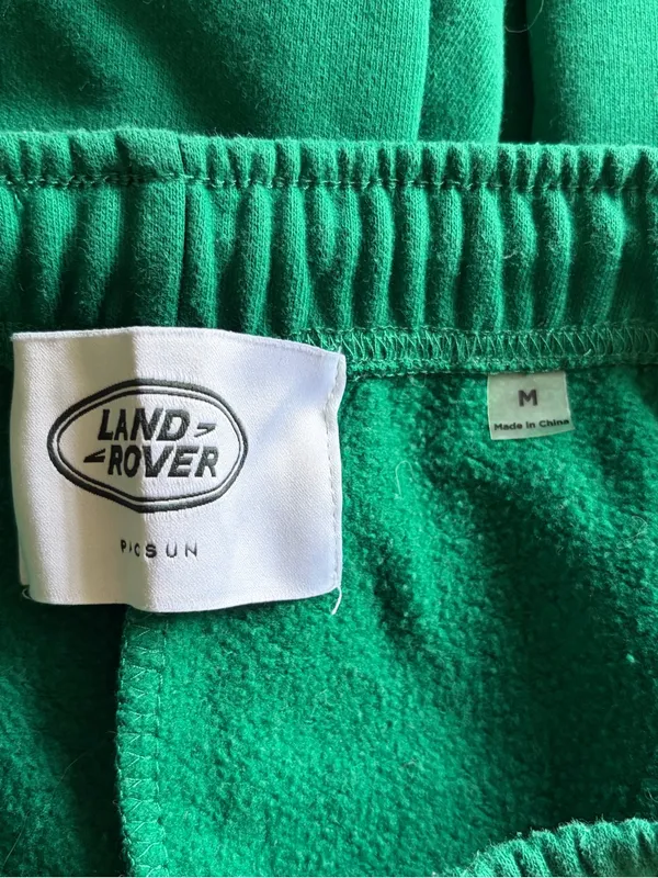 Land Rover Pacsun preppy cotton blend green raw hem shorts size medium - Image 2