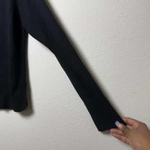 Lululemon Womens Cashlu Boxy Crewneck Sweater‎ XS Black Ribbed Knit Casaul - Image 4