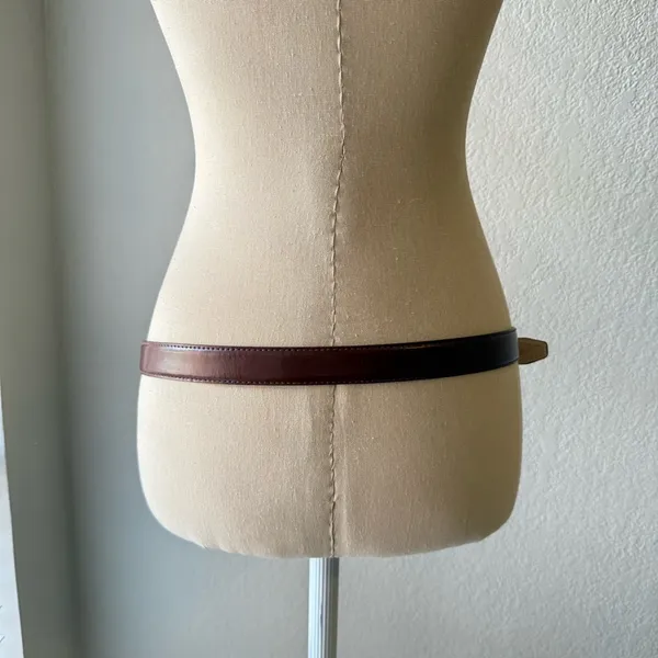 Vintage Jeweled Buckle Leather Belt Women's Medium Brown Elegant Style - Image 4
