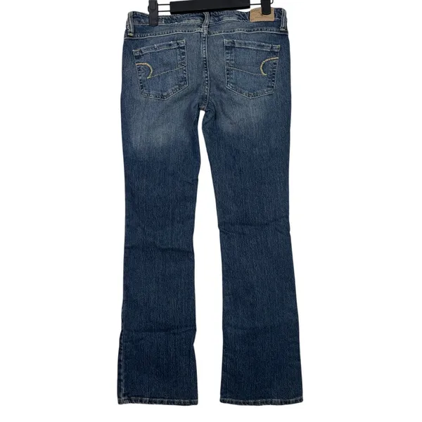 American Eagle Skinny Flare Bootcut Low Rise Full Length Jeans Stretch 4 Blue - Image 11