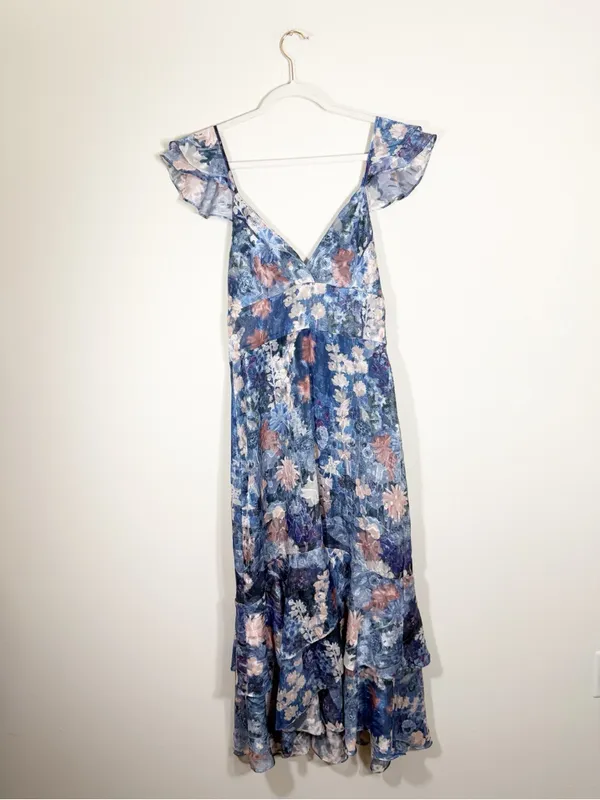 NWT Anthropologie Hutch Ruffled Midi Dress Watercolor Floral Size 8 - Image 6