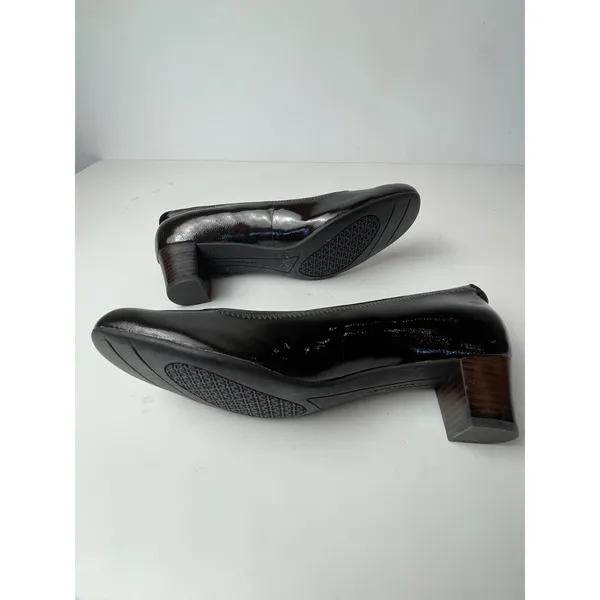 Rockport Shoes Women 9 Brown Leather Dynamic Suspension Wooden Heel Pumps Career - Image 6
