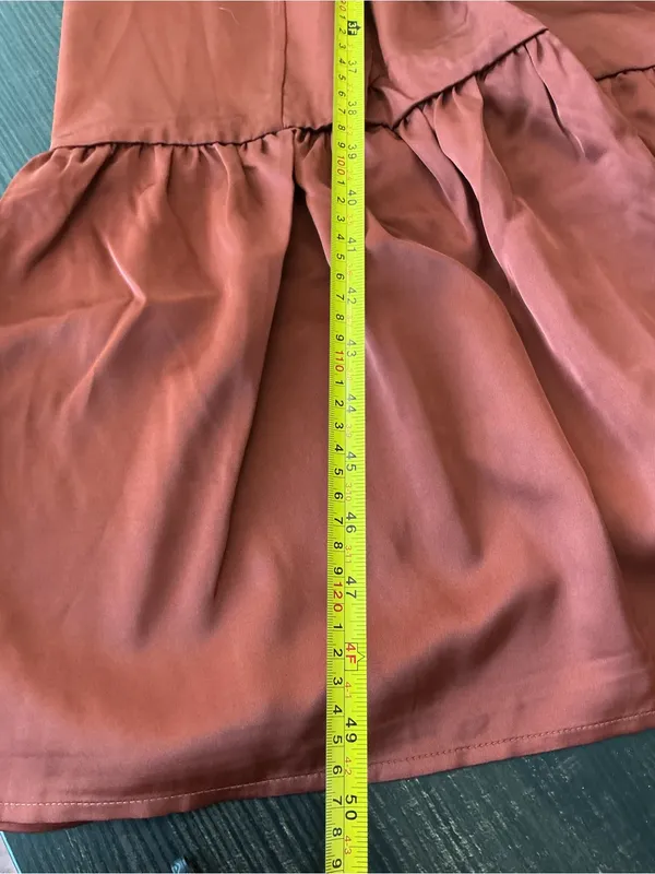 Love by Design Brown Satin Halter Tiered Maxi Dress XS NWT - Image 8
