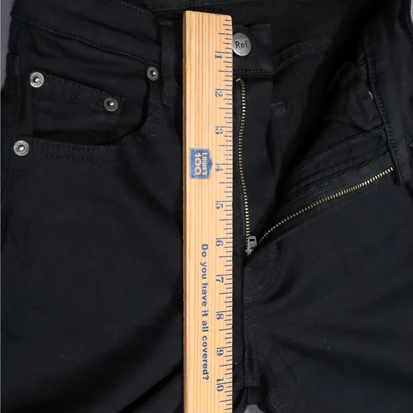 Reformation Stretch Flood Jeans Women 24 Black High Rise Wide Leg Raw Hem Denim‎ - Image 14