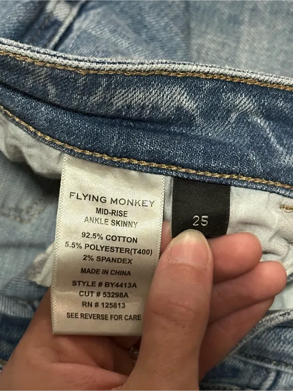 Flying monkey light Wash skinny jeans size 25 - Image 3