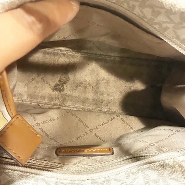 Michael Kors MK Small Vanilla Messenger Handbag Bag Purse‎ Shopper Lady - Image 4