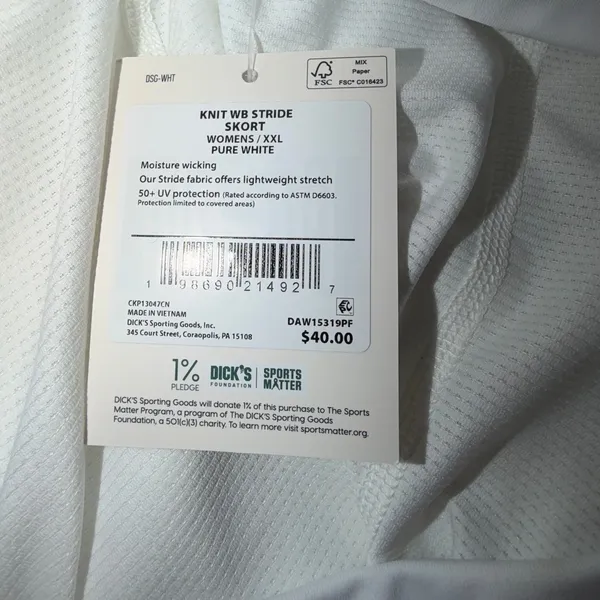 DSG Knit Stride HighRise Skort Womens XXL Pure White Tiered Athletic Tennis Golf - Image 5