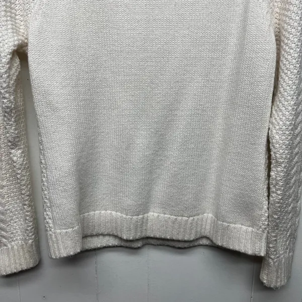 Abercrombie & Fitch Cable Knit Crew Neck Women's Fisherman Sweater Size Small - Image 11