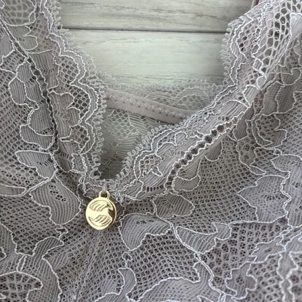 Pearl‎ by Venus Mauve Floral Lace Bralette XXL Wireless Padded Longline Bra - Image 2
