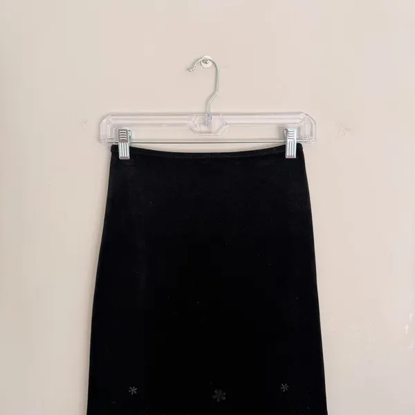 Y2k Black Philly California Velvet Floral Print Maxi Skirt - Image 3
