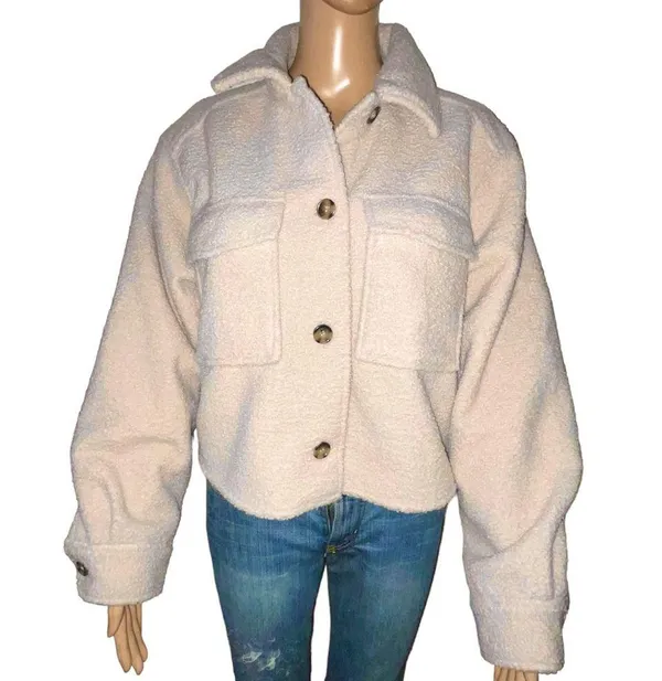 Divided  cropped teddy jacket - Image 9