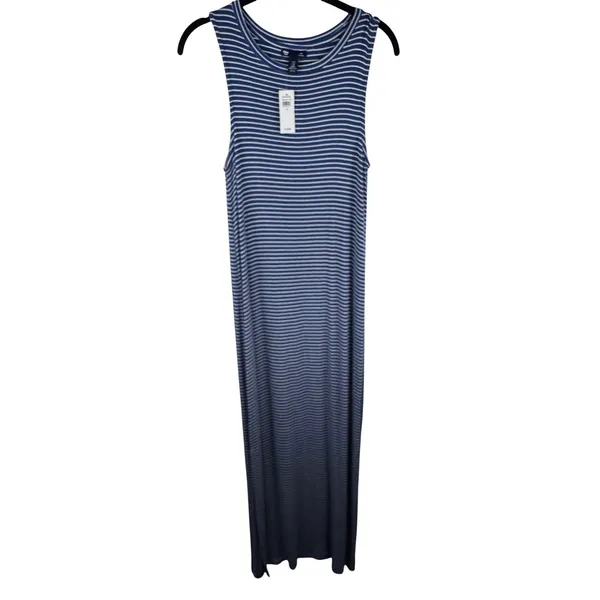 NWT GAP Women Striped Sleeveless Maxi Dress Size M‎ Blue White Tank Style - Image 2