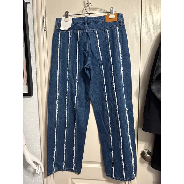 Cello Low Baggy Jean Frayed Distressed Stripe Wide Leg Slouchy Y2K Grunge‎ Indie - Image 4