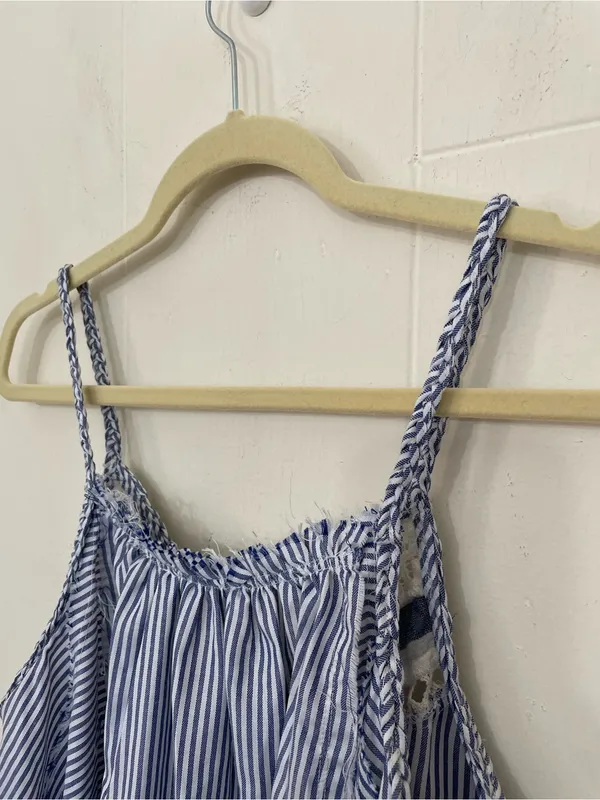 Altard State Flowy Striped Tank Top Size M Blue White Nautical Boho Summer - Image 6