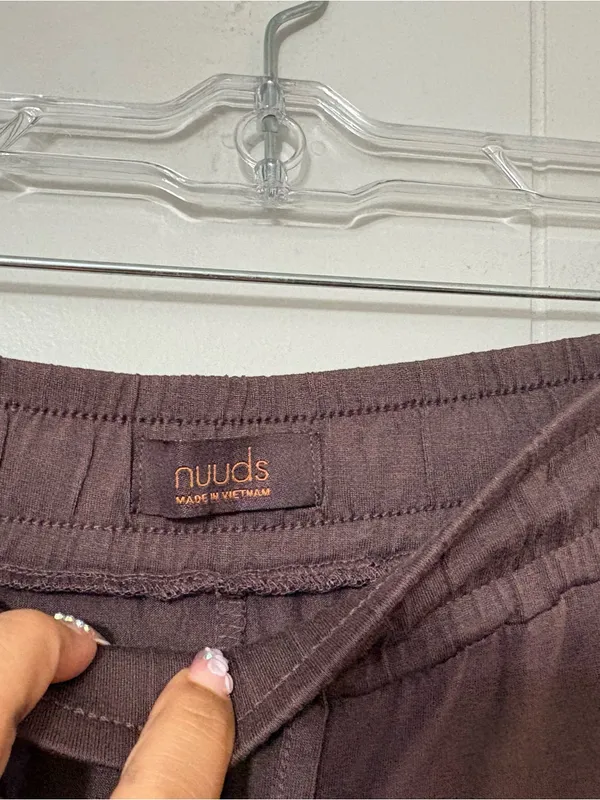 Nuuds Women’s Coffee Brown Lounge Pajama Pants Wide Leg Size XS - Image 5