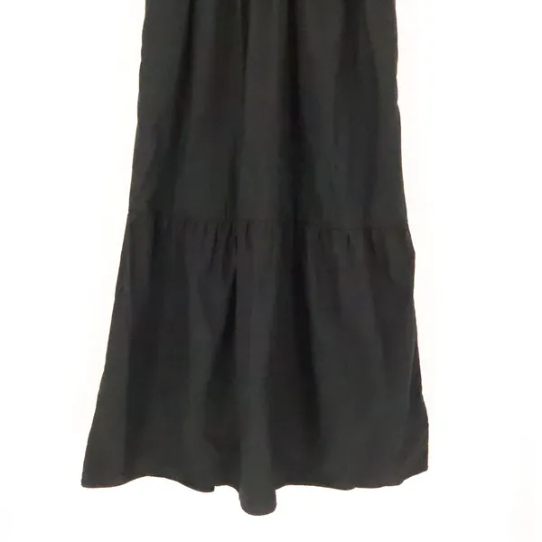 French Connection Tiered Maxi Dress Womens Size XS Black Puff Sleeve Pockets - Image 11