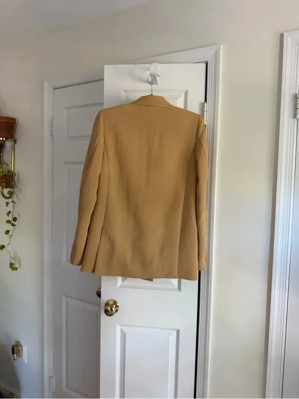 Wilfred Aritzia Camel Double Breasted Blazer Size 2 Tailored Neutral Jacket - Image 5
