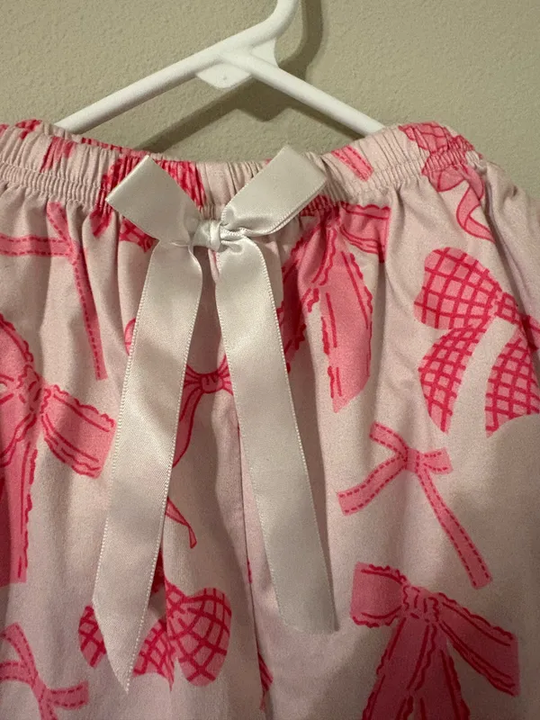 Bow matching pajama set Pink - Image 5