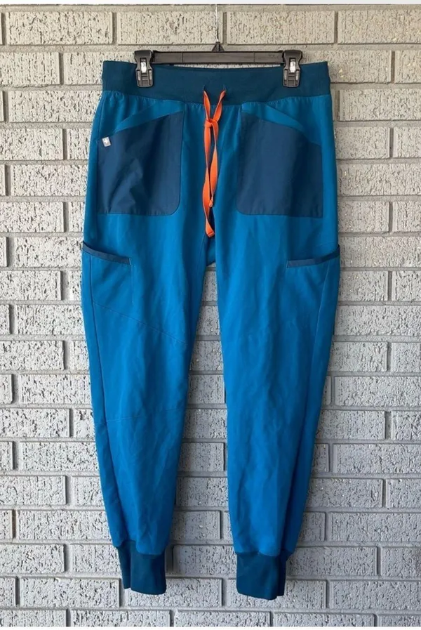 FIGS Limited Edition Maua Scrub Jogger Pants in Alps Blue Size Medium - Image 2