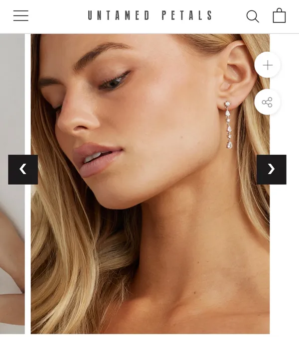 Untamed Petals Gold Earrings - Image 2