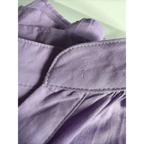 Pinch Mini Dress Womens Med Purple Pleated Puff Sleeve Boho Preppy smocked NWT - Image 9