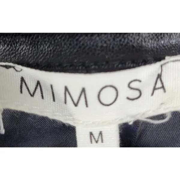 Mimosa Womens Jacket Size M Black PU Leather Quiltted Oversized Patch Pockets Size M - Image 12
