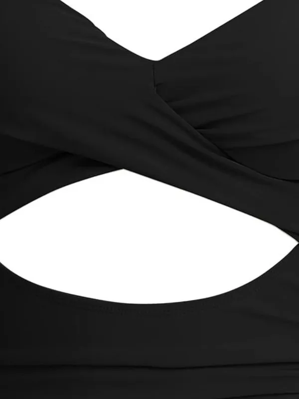 Eomenie Size Medium Black One Piece Tummy Control Cutout High Waisted Swimsuit. - Image 5