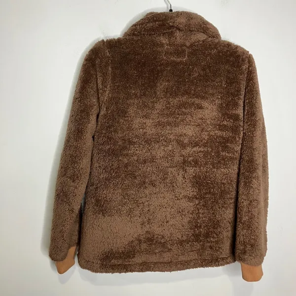 REI Co-op brown Nook Cardigan women's size‎ small cozy soft teddy jacket - Image 7