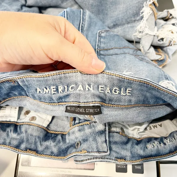 American Eagle Mid Rise Festival Flare Raw Hem Jeans Blue 0 - Image 3