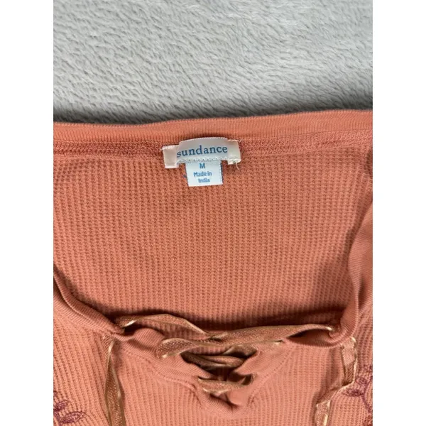 Sundance Catalog Orange Embroidered Sweatshirt Size M Boho Western Beachy - Image 4