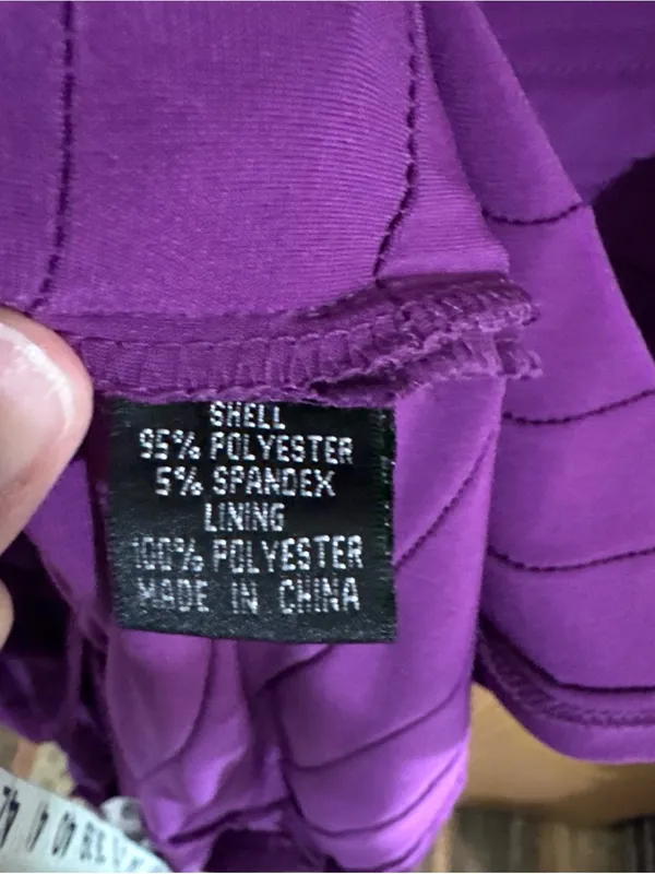 Adrianna Papell Banded Sheath Dress Formal Short Sleeve Stretch Purple Size 14 - Image 4