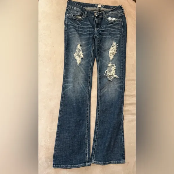 Refuge Runway‎ Everyday Boot Women's Low Rise Stretch Faded Blue Jeans Size 8L - Image 5