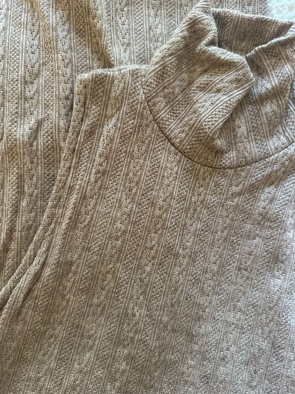 Turtle Neck Midi Sweater Dress Brown - Image 2