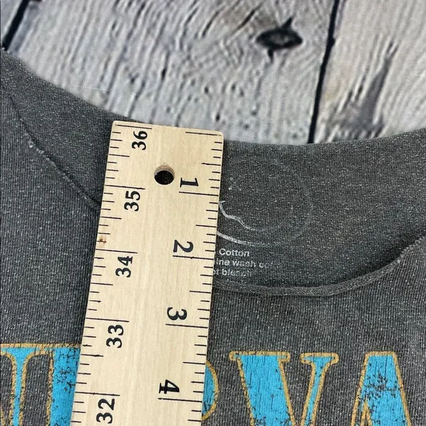 NIRVANA Angel Graphic Tee Gray and Gold size M/L neckline cut out - Image 10