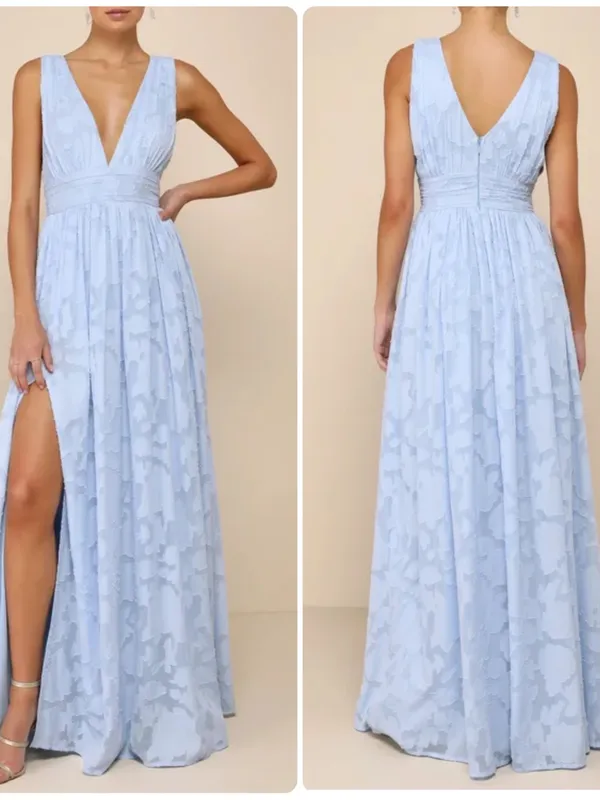 Lulus Sweet Sophistication Light Blue Burnout Floral Maxi Dress - Image 2