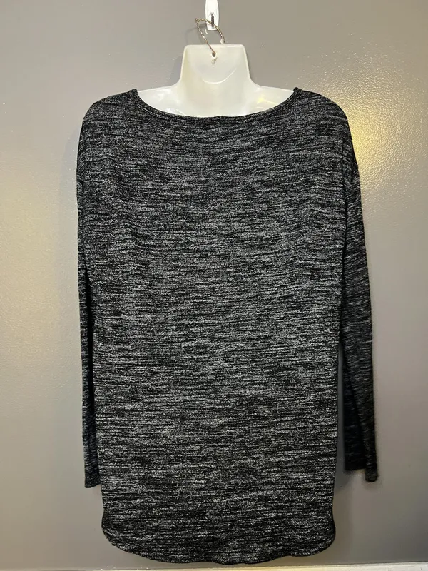 Gap Shirt Womens Petite Small Charcoal Gray Boat Neck Long Sleeve Stretch Top - Image 5
