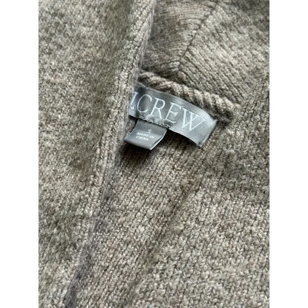 J.Crew Cocoon Sweater Cardigan‎ Small Tan Beige Merino Wool Blend Open Front - Image 3