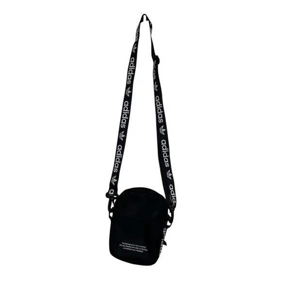 Adidas Originals Trefoil Festival Crossbody Bag Black Logo Webbed Strap Pouch - Image 3