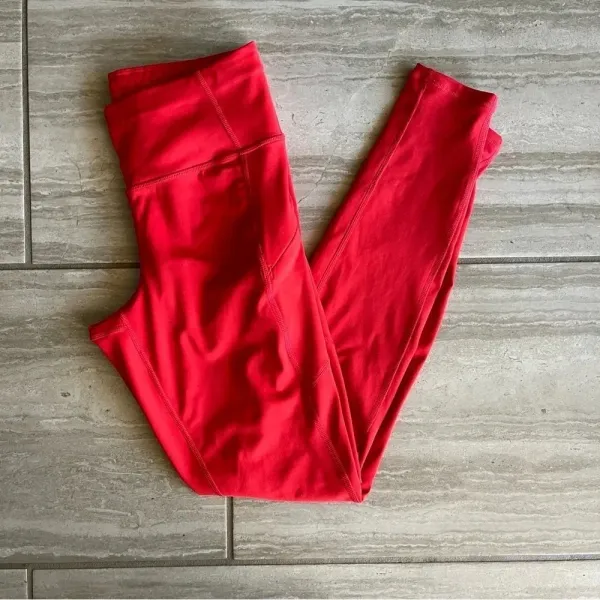 Athleta High-Waist Red Leggings - Image 2